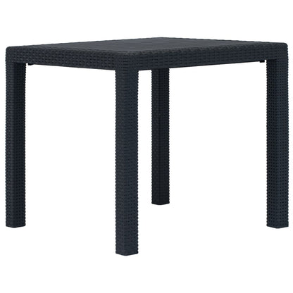 Mesa De Jardín De Plástico Aspecto Ratán Gris