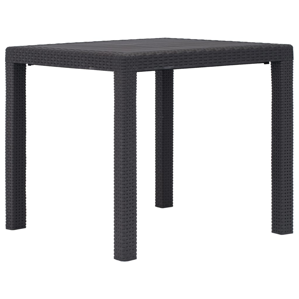 Mesa De Jardín De Plástico Aspecto Ratán Gris