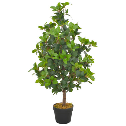 Planta Artificial Árbol De Laurel Con Macetero 120 Cm Verde