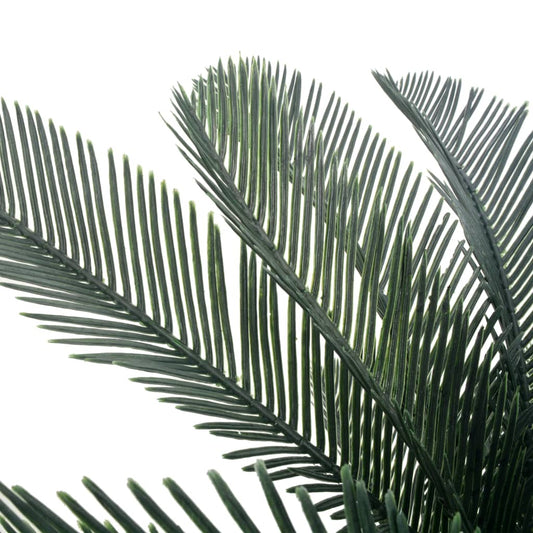 Planta Artificial Palmera Cica Con Macetero Verde