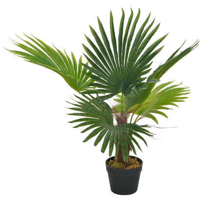 Planta Artificial Palmera Con Macetero Verde