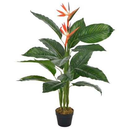 Planta Artificial Strelitzia Con Macetero Rojo 100 Cm