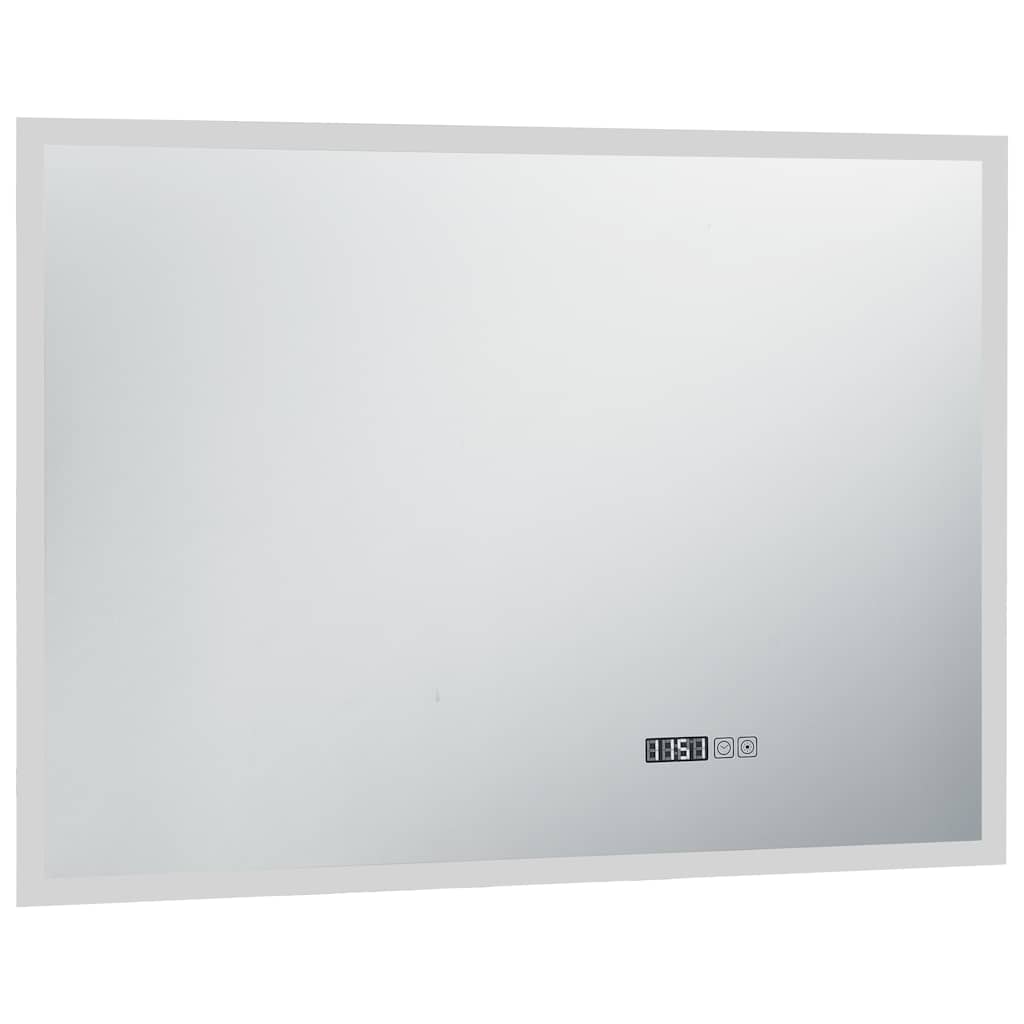 Espejo De Baño Con Led, Sensor Táctil Y Reloj
