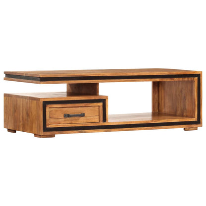 Mesa De Centro De Madera Maciza De Acacia 100X45X33 Cm
