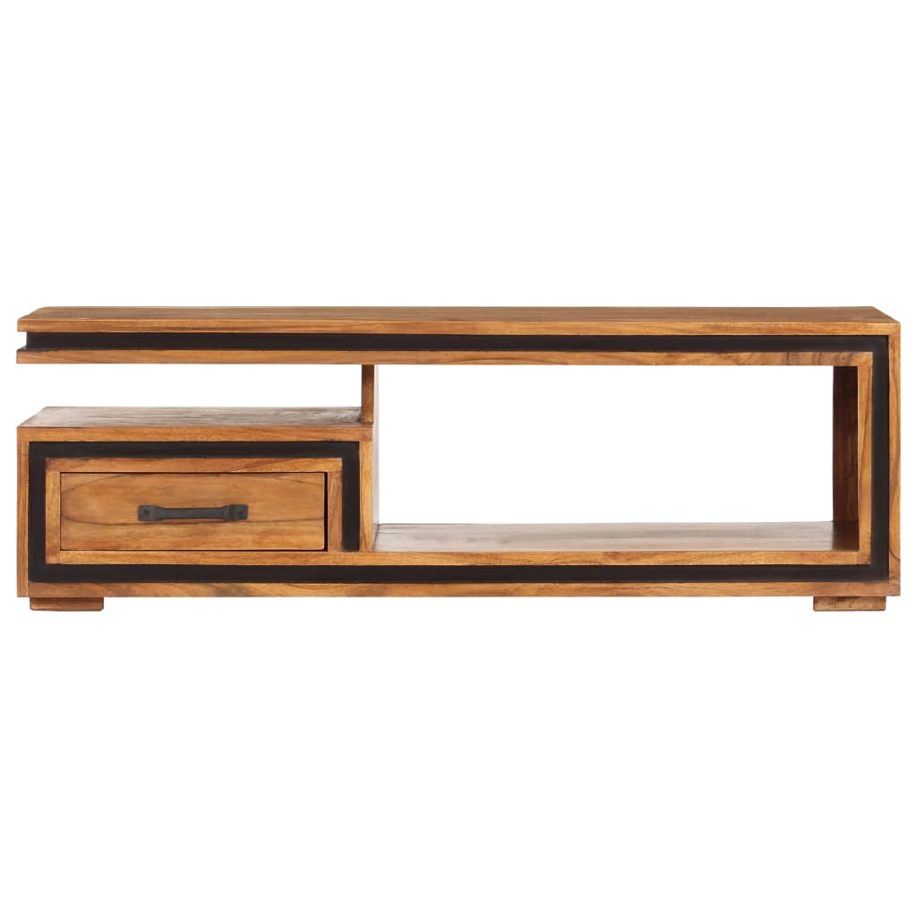Mesa De Centro De Madera Maciza De Acacia 100X45X33 Cm