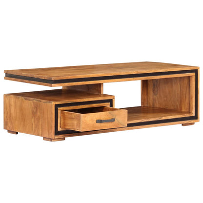 Mesa De Centro De Madera Maciza De Acacia 100X45X33 Cm