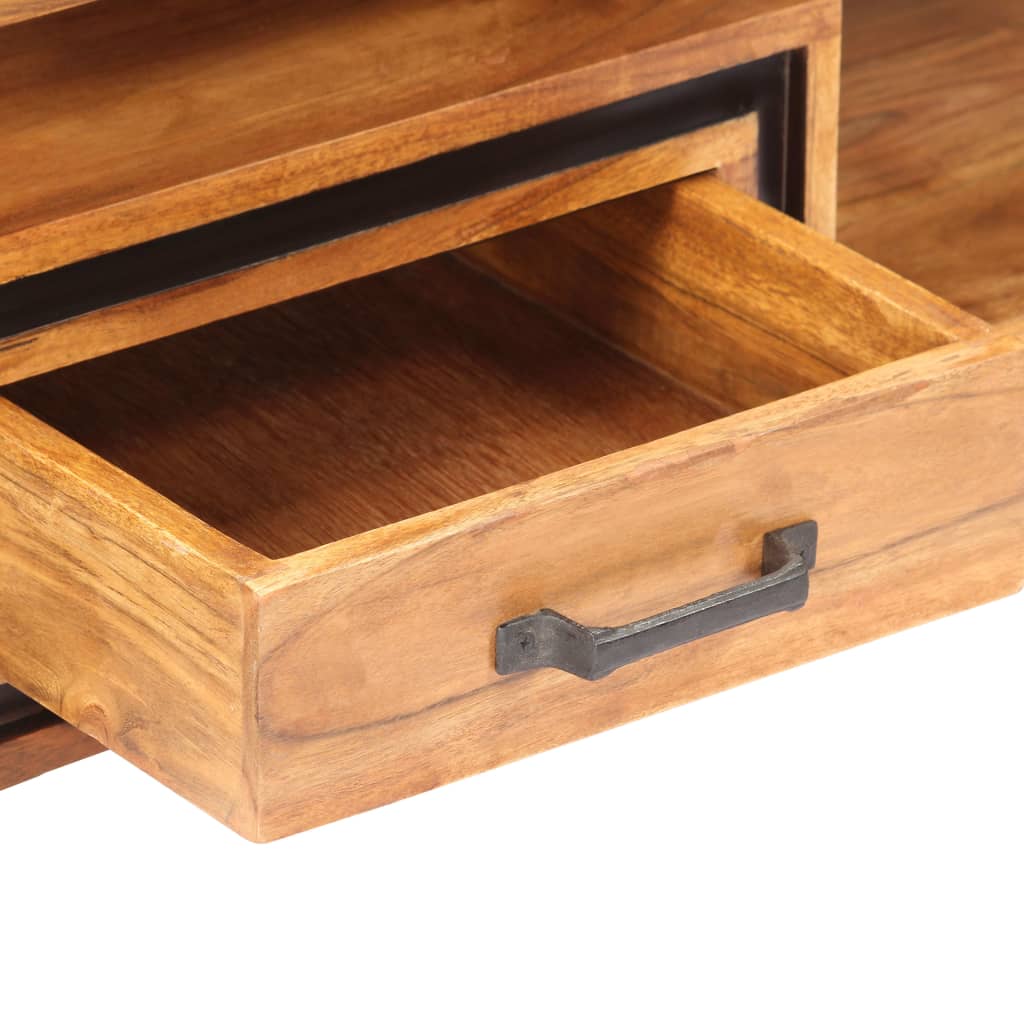Mesa De Centro De Madera Maciza De Acacia 100X45X33 Cm