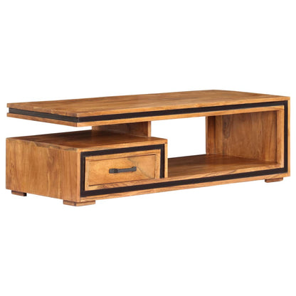 Mesa De Centro De Madera Maciza De Acacia 100X45X33 Cm