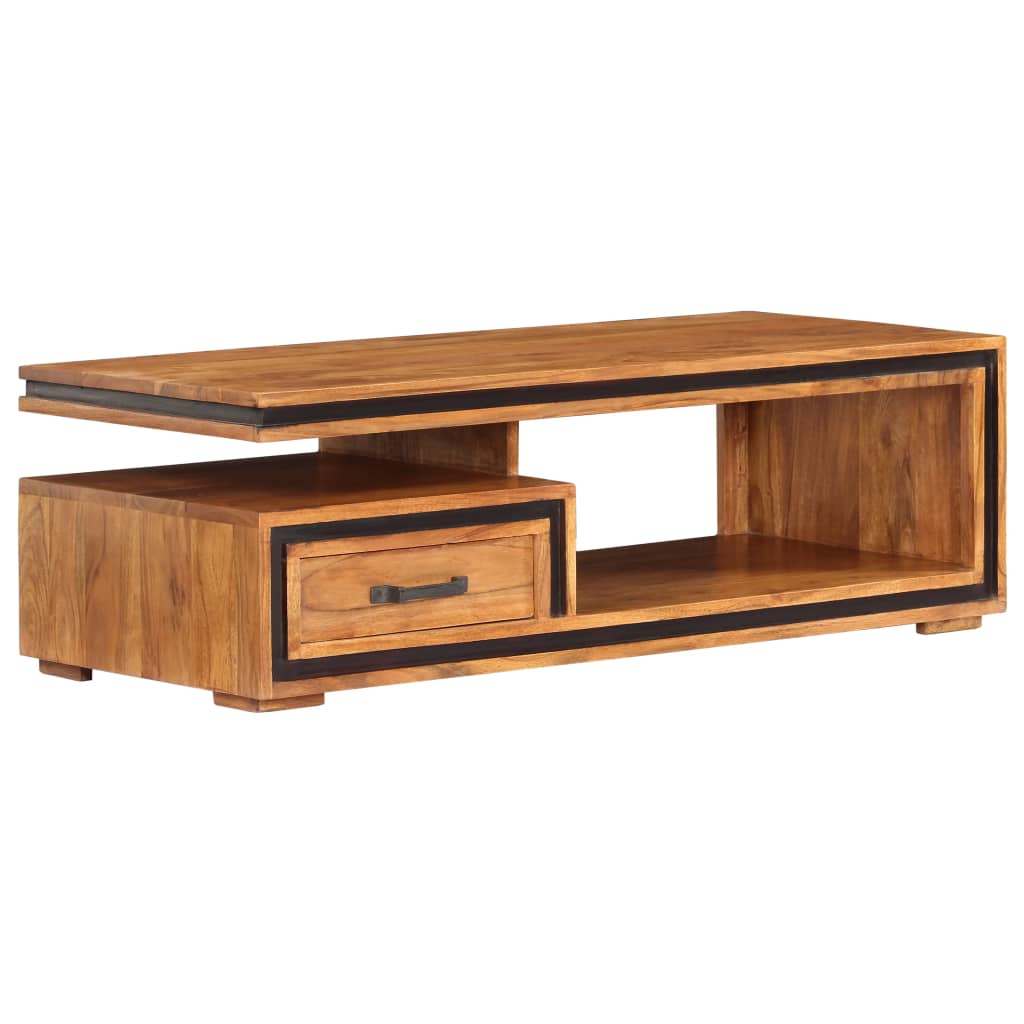 Mesa De Centro De Madera Maciza De Acacia 100X45X33 Cm