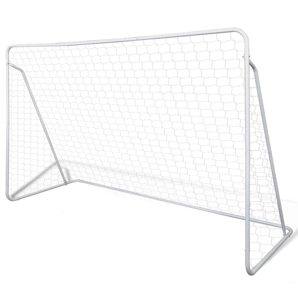 Porterías De Fútbol De Acero 2 Unidades 240X90X150 Cm