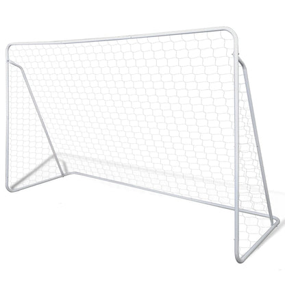 Porterías De Fútbol De Acero 2 Unidades 240X90X150 Cm