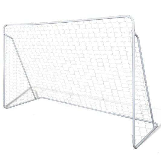 Porterías De Fútbol De Acero 2 Unidades 240X90X150 Cm