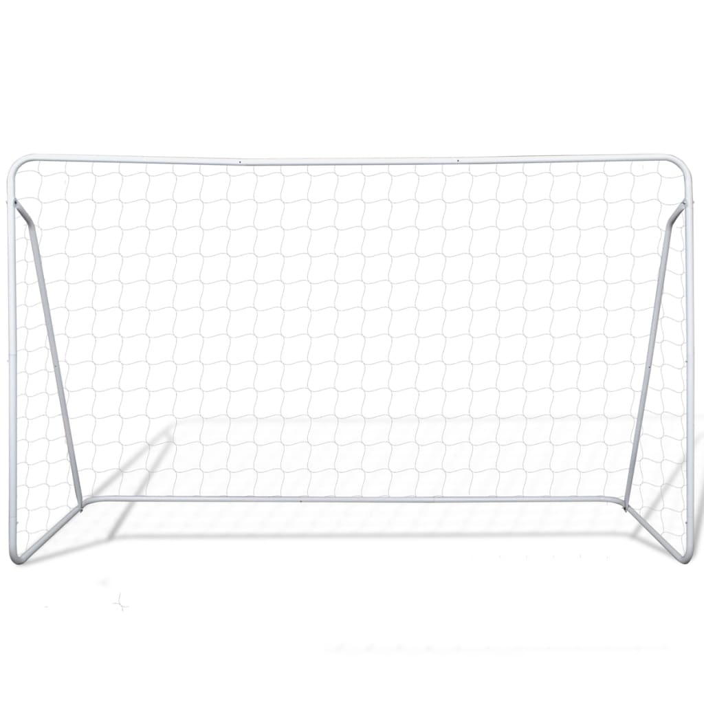 Porterías De Fútbol De Acero 2 Unidades 240X90X150 Cm