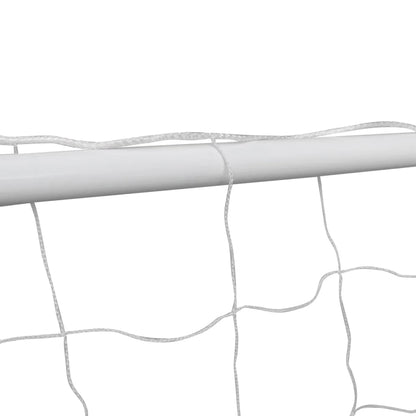 Porterías De Fútbol 2 Uds Con Red 182X61X122 Cm Acero Blanco