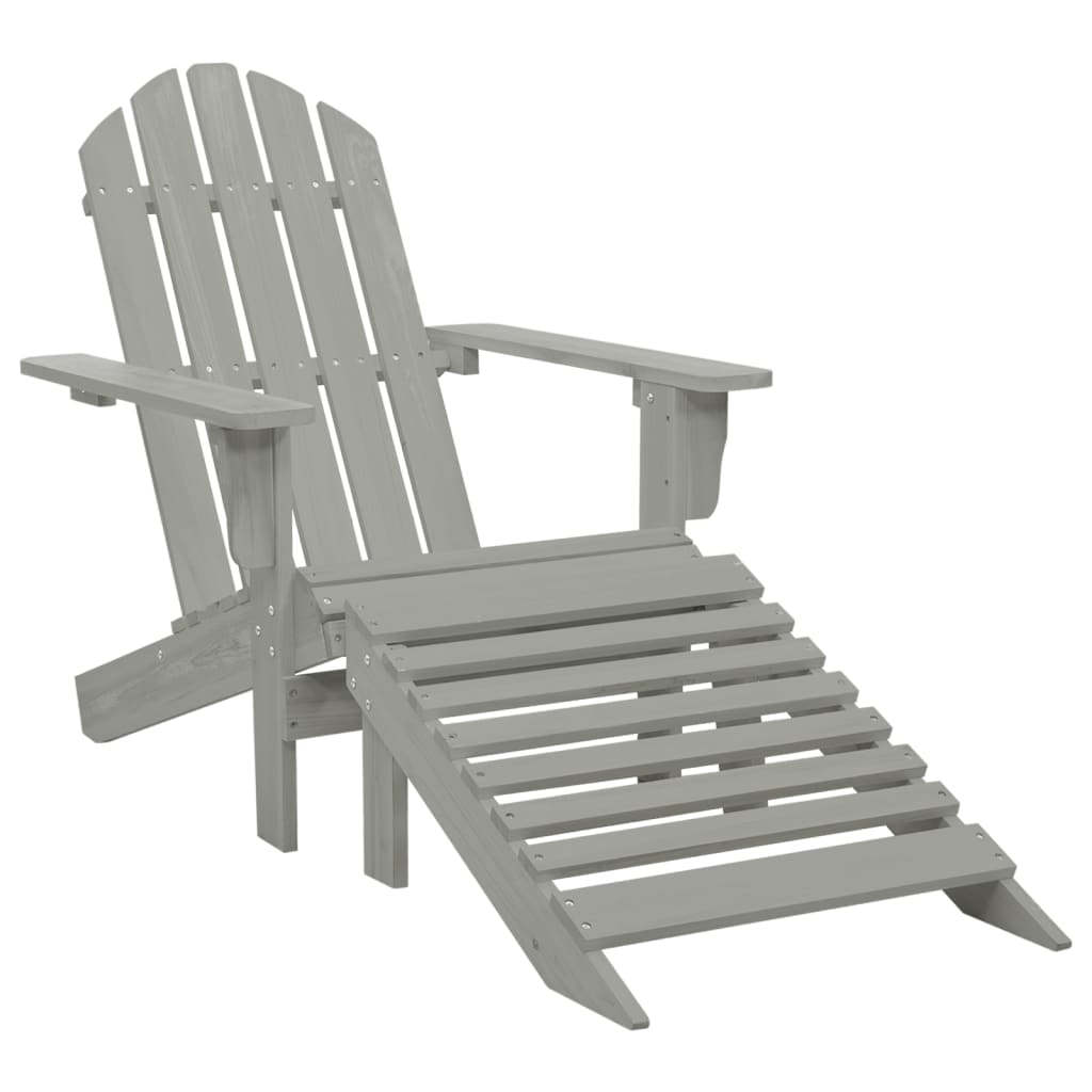 Silla De Jardín Con Otomana Madera Blanca
