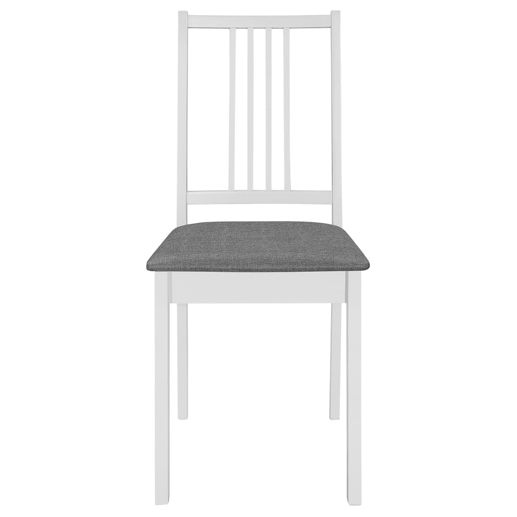 Sillas De Comedor Con Cojines 4 Unidades Madera Maciza Blanca