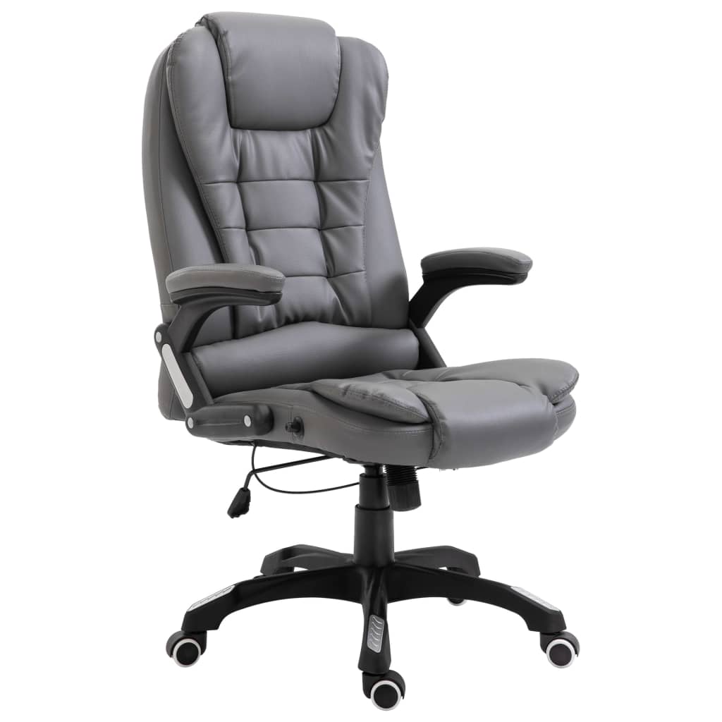 Silla De Oficina De Cuero Sintético Gris