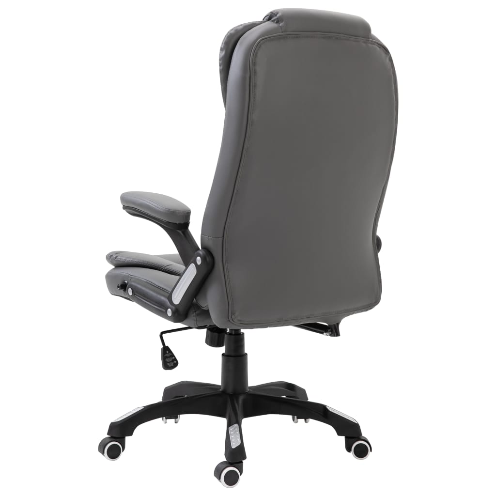 Silla De Oficina De Cuero Sintético Gris
