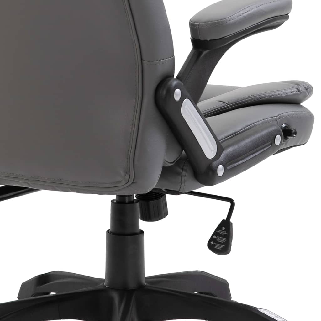 Silla De Oficina De Cuero Sintético Gris