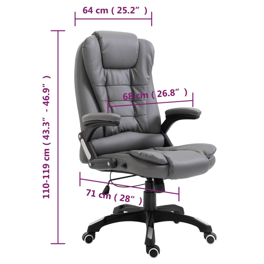 Silla De Oficina De Cuero Sintético Gris