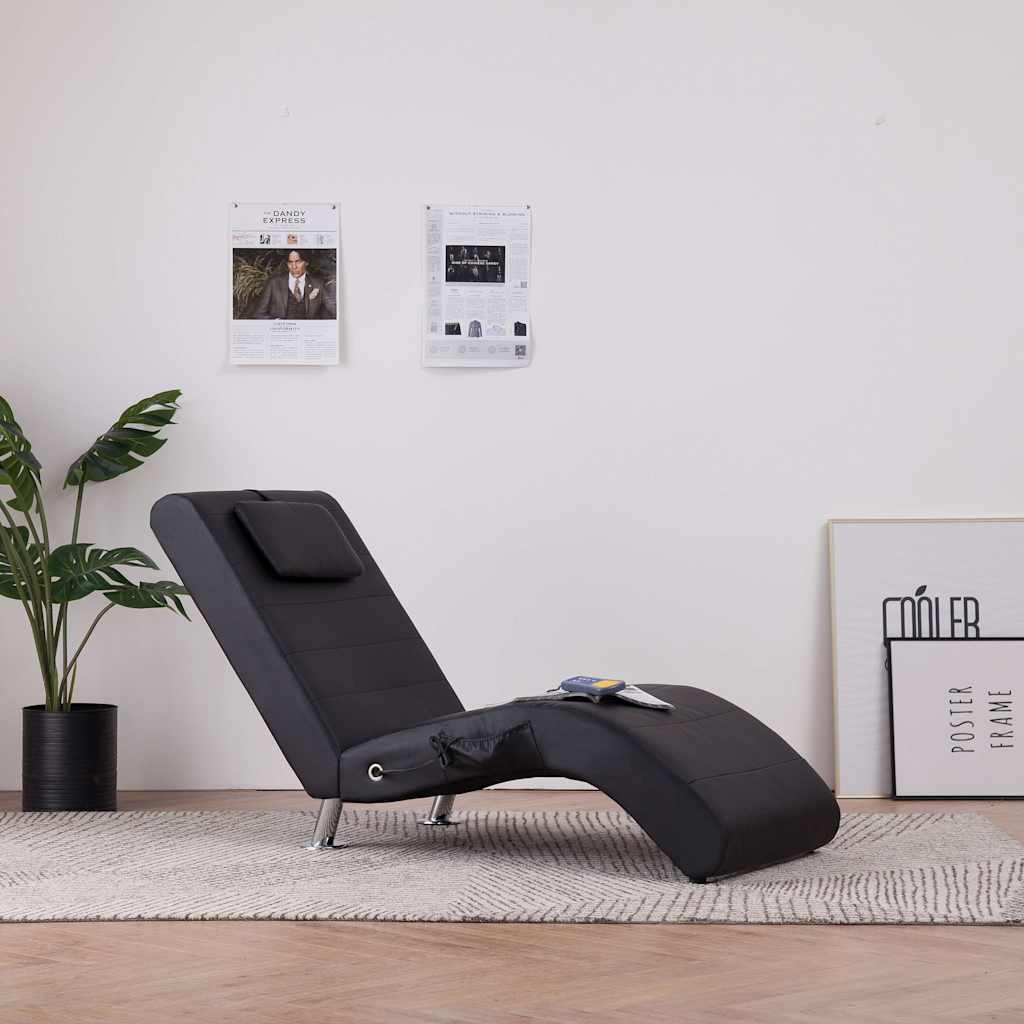 Diván De Masaje Con Almohada De Cuero Sintético