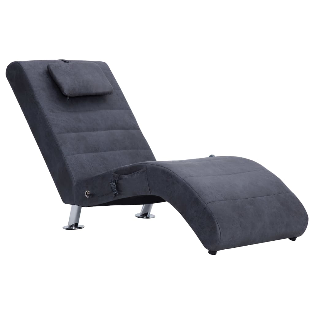 Diván De Masaje Con Almohada De Piel De Ante Artificial