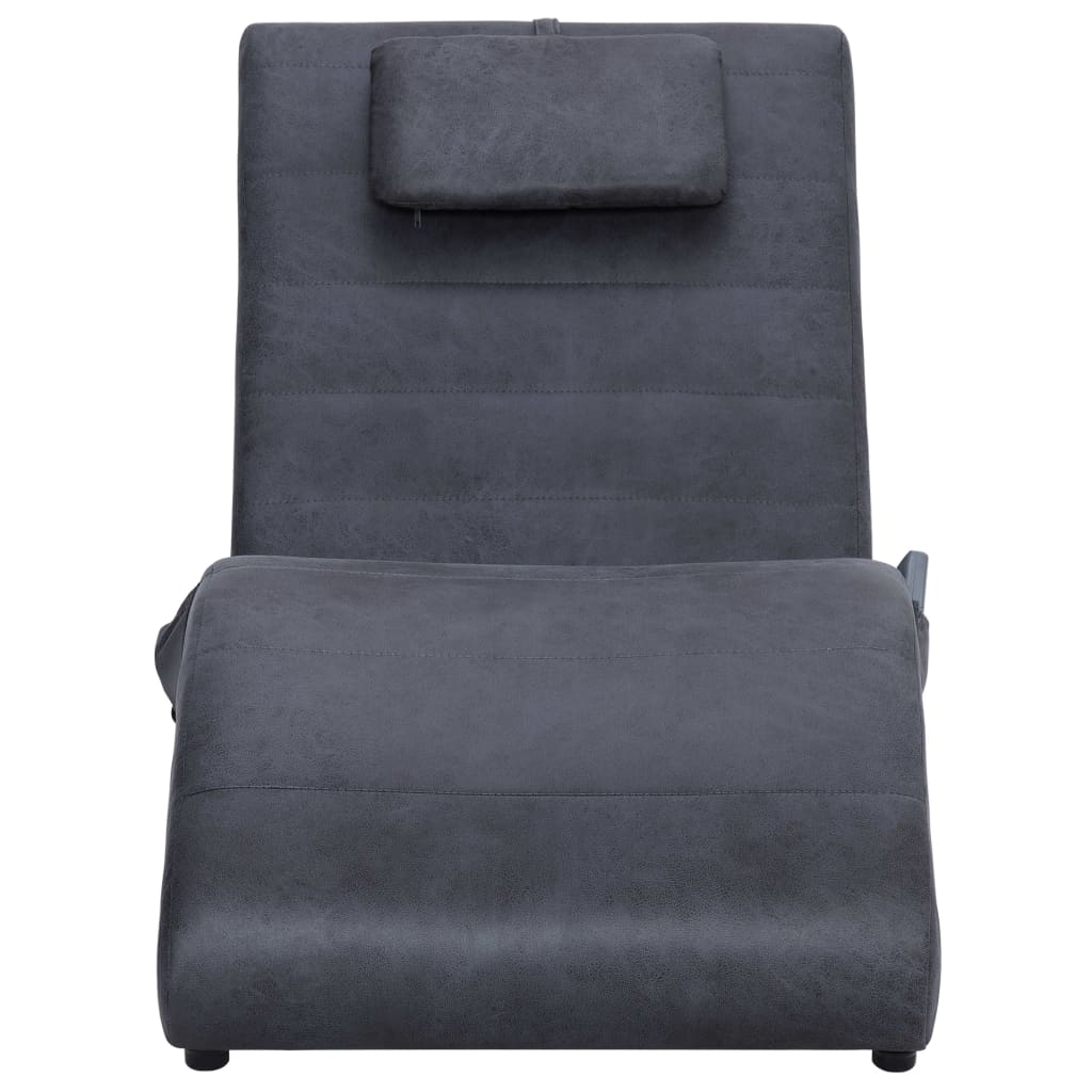 Diván De Masaje Con Almohada De Piel De Ante Artificial