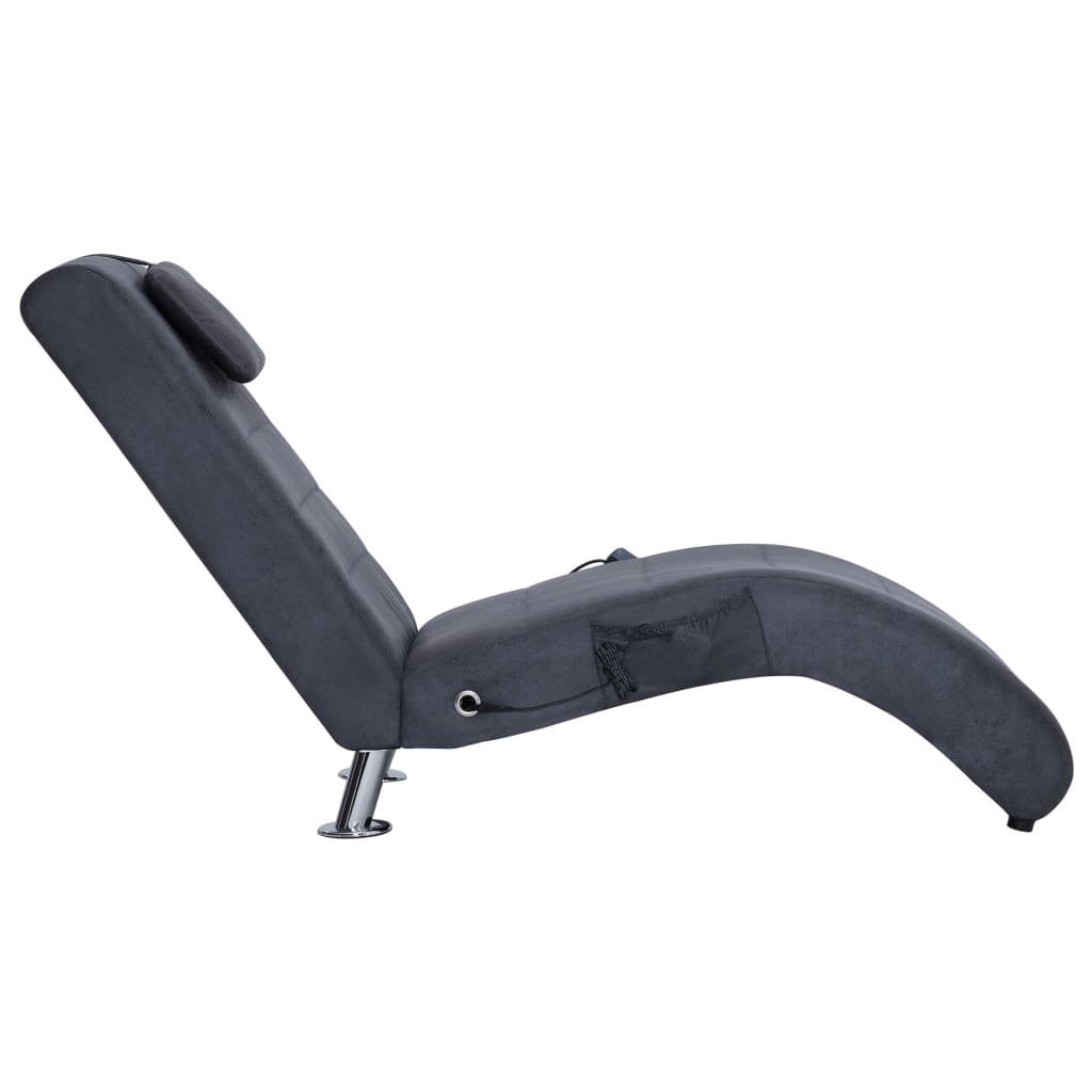 Diván De Masaje Con Almohada De Piel De Ante Artificial