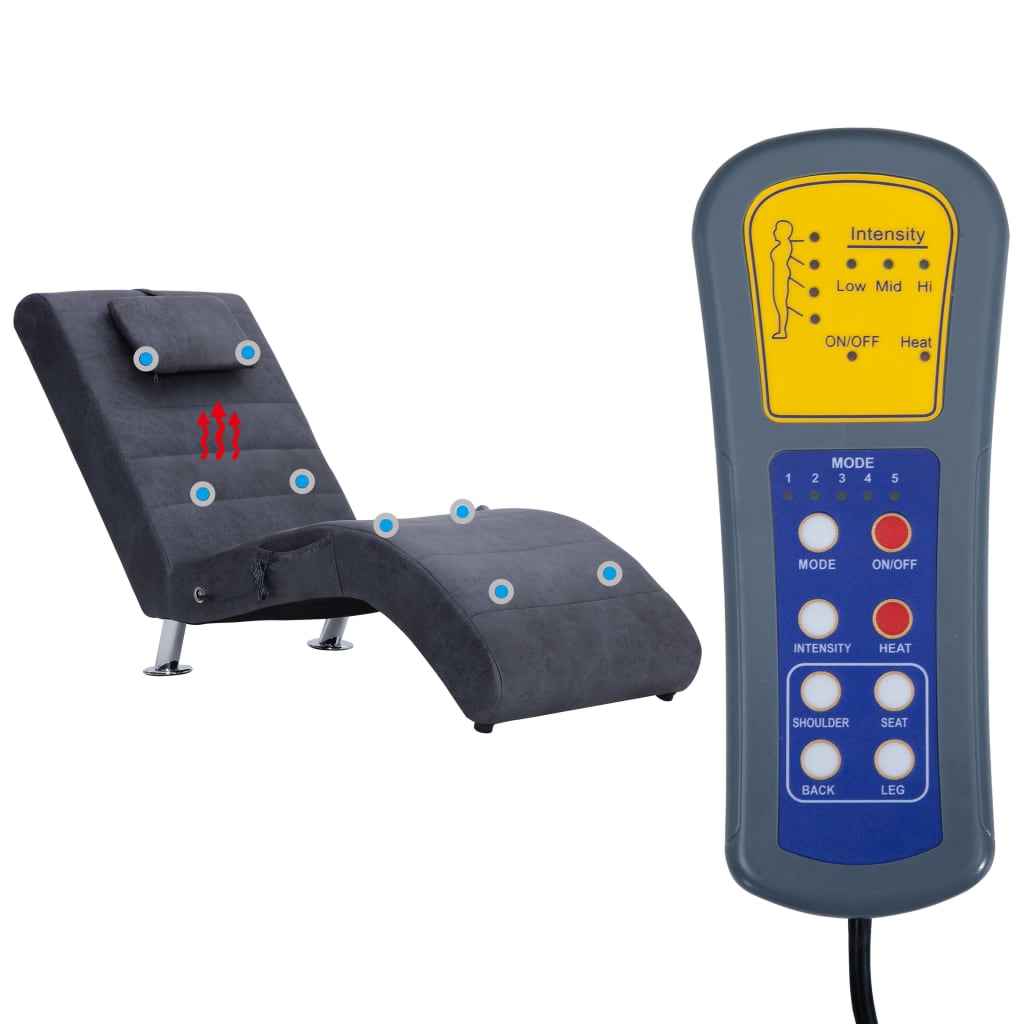 Diván De Masaje Con Almohada De Piel De Ante Artificial