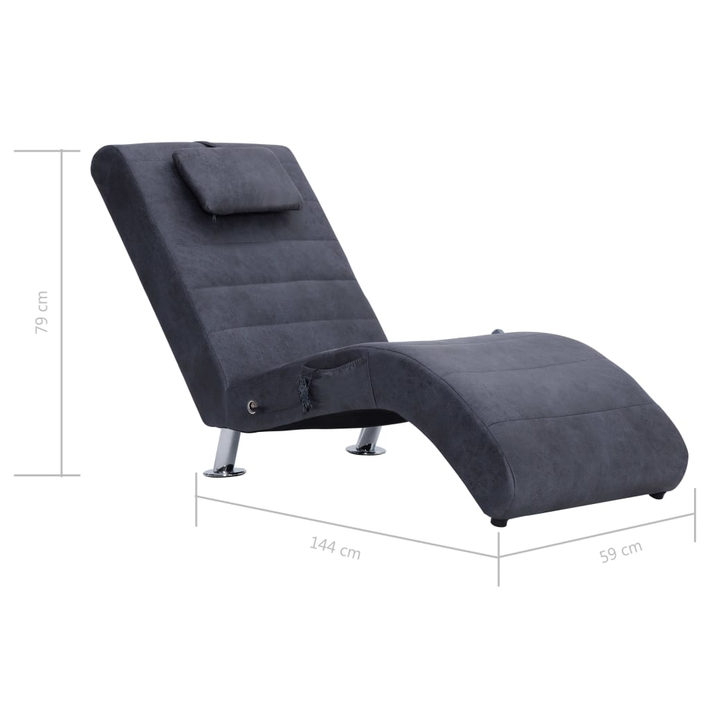 Diván De Masaje Con Almohada De Piel De Ante Artificial