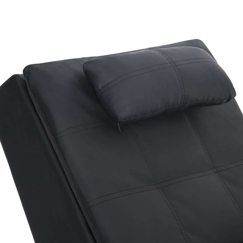 Diván De Masaje Con Almohada De Cuero Sintético Marrón