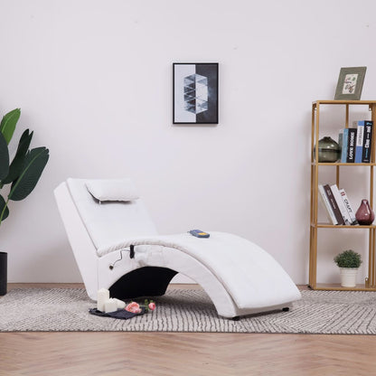 Diván De Masaje Con Almohada De Cuero Sintético Marrón