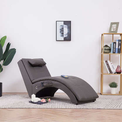 Diván De Masaje Con Almohada De Cuero Sintético Marrón