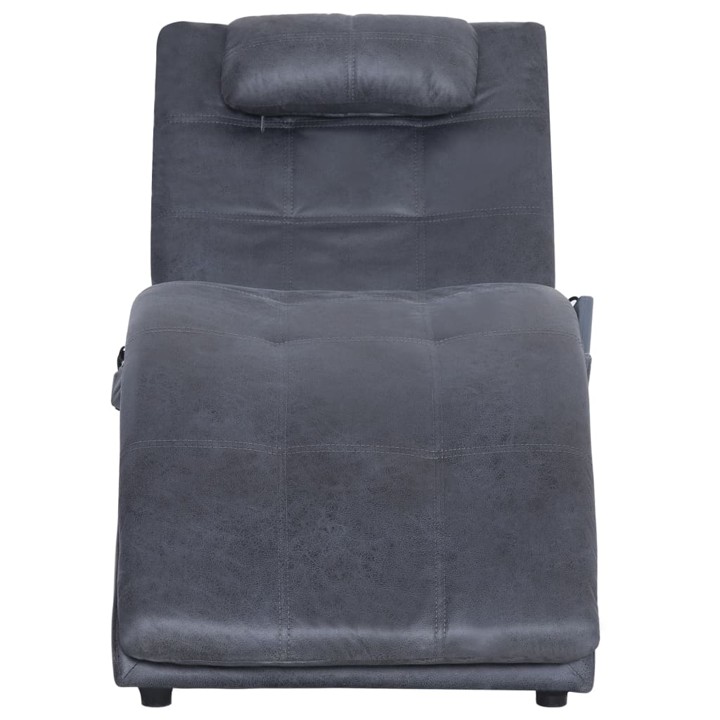 Diván De Masaje Con Almohada De Piel De Ante Artificial