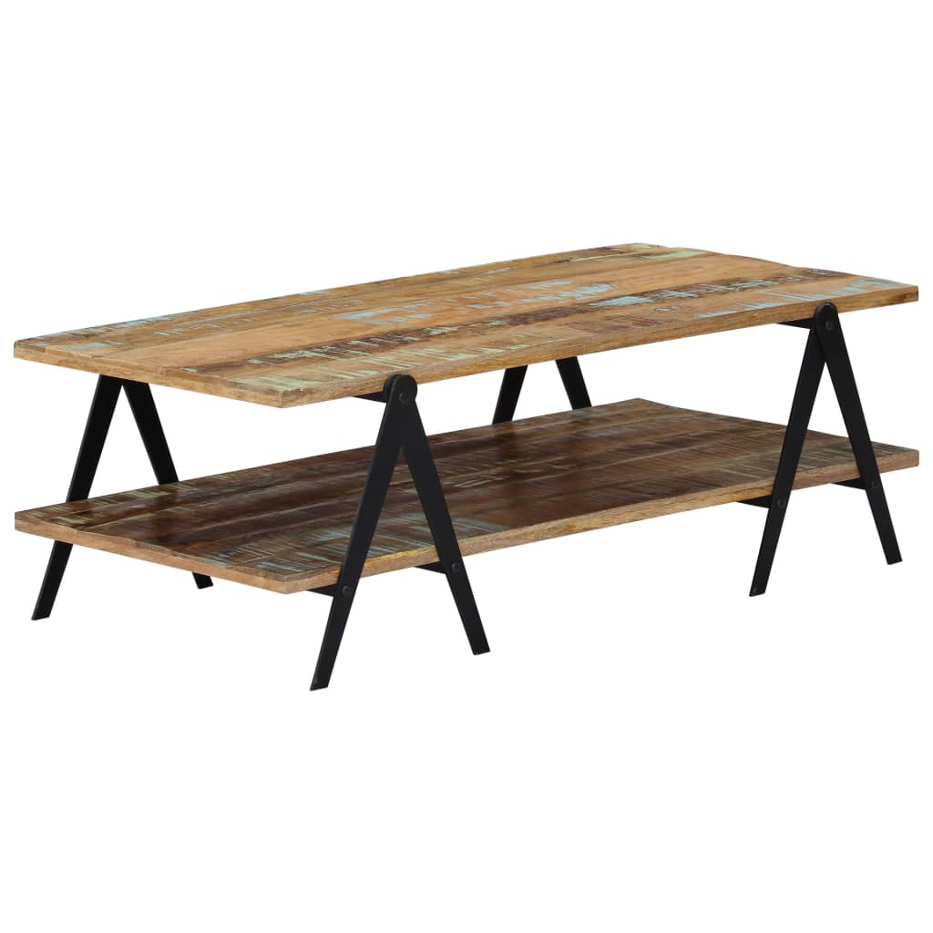 Mesa De Centro Madera Maciza Reciclada 115X60X40 Cm