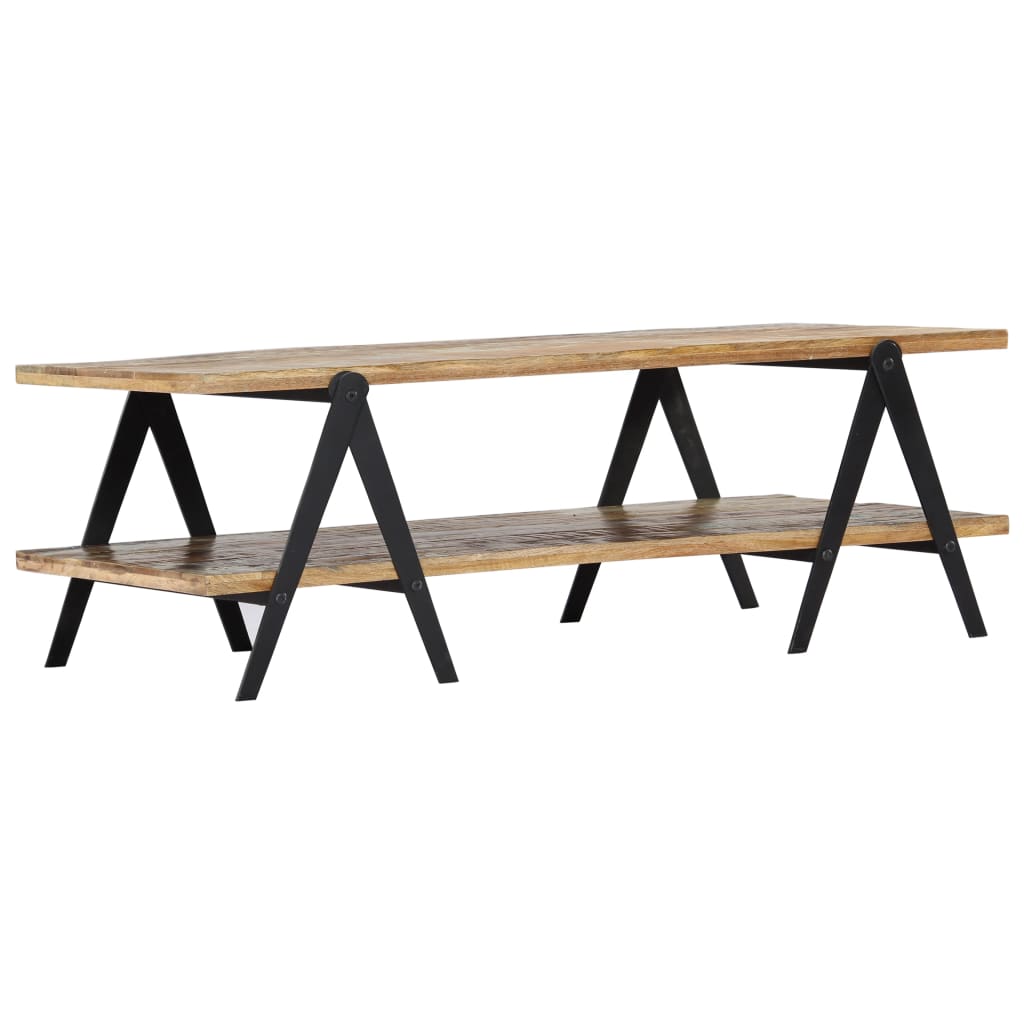 Mesa De Centro Madera Maciza Reciclada 115X60X40 Cm