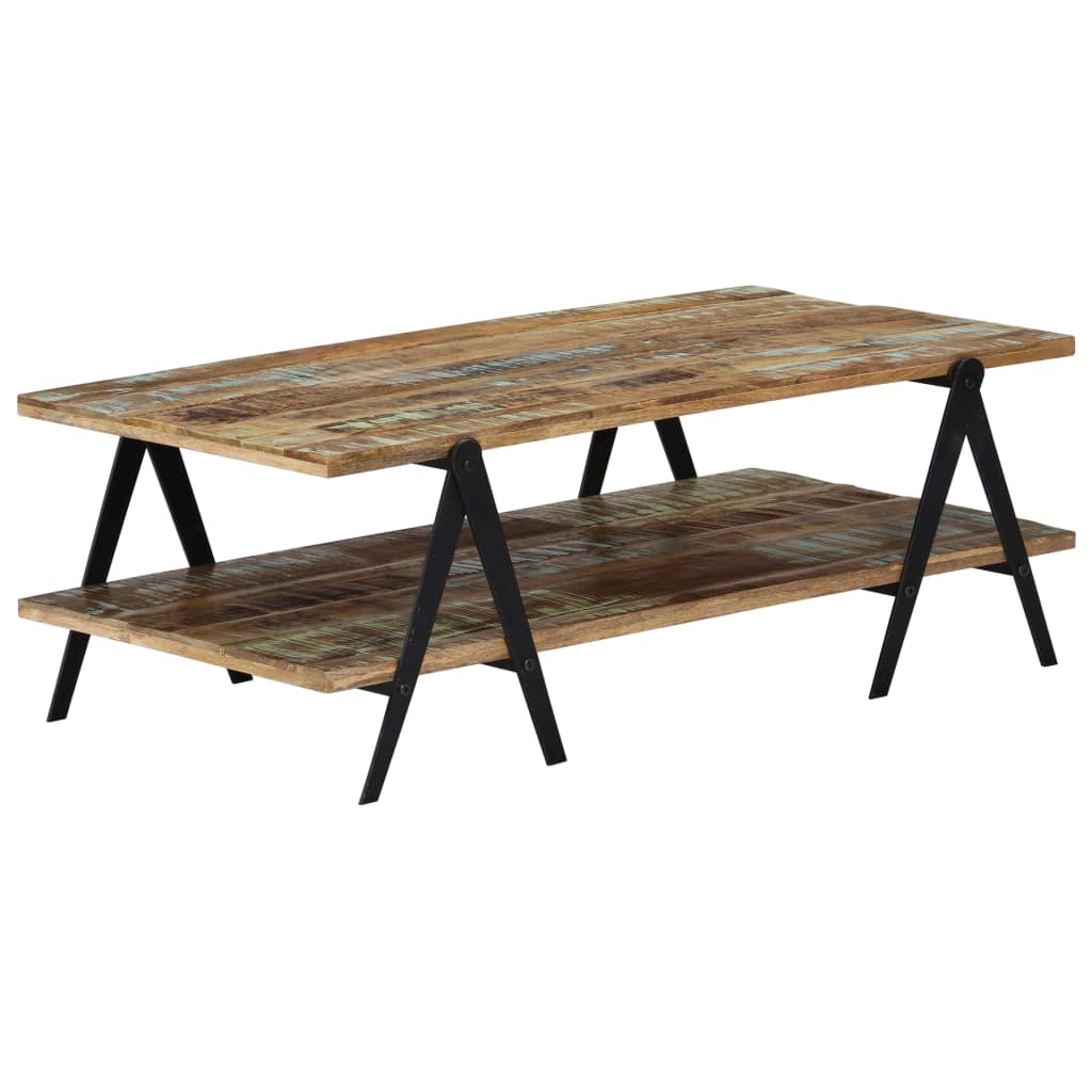 Mesa De Centro Madera Maciza Reciclada 115X60X40 Cm