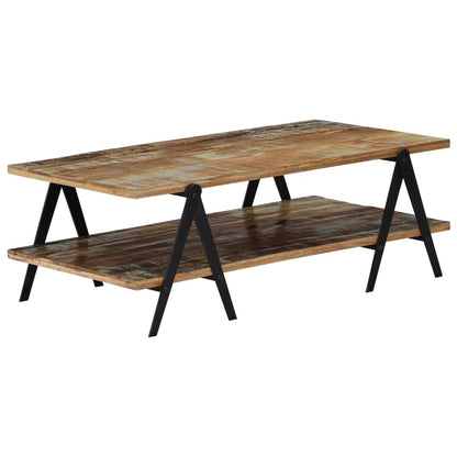 Mesa De Centro Madera Maciza Reciclada 115X60X40 Cm