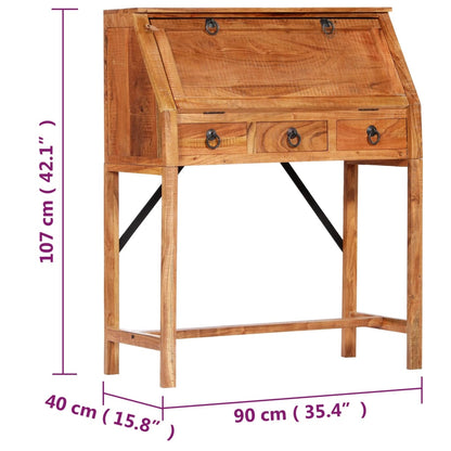 Escritorio De Madera Maciza De Acacia