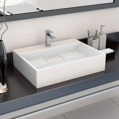 Lavabo Resina Mineral/Mármol Blanco