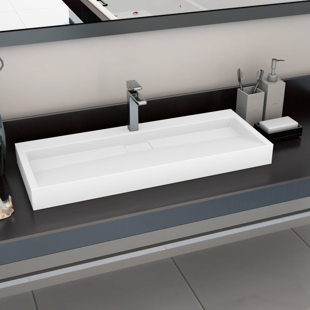 Lavabo Resina Mineral/Mármol Blanco