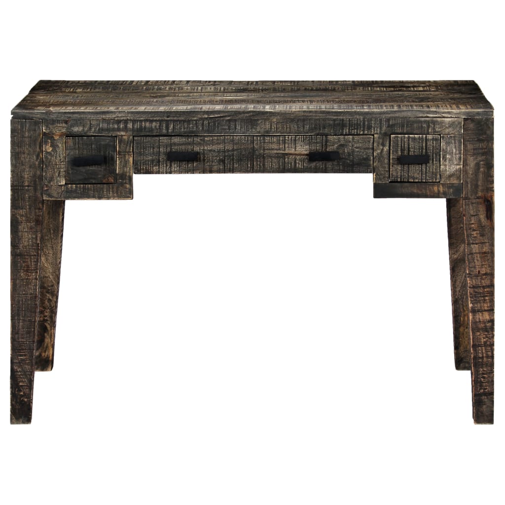 Escritorio De Madera Maciza De Mango Negro 110X50X75 Cm
