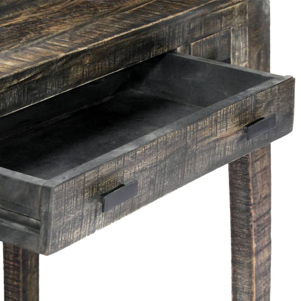 Escritorio De Madera Maciza De Mango Negro 110X50X75 Cm