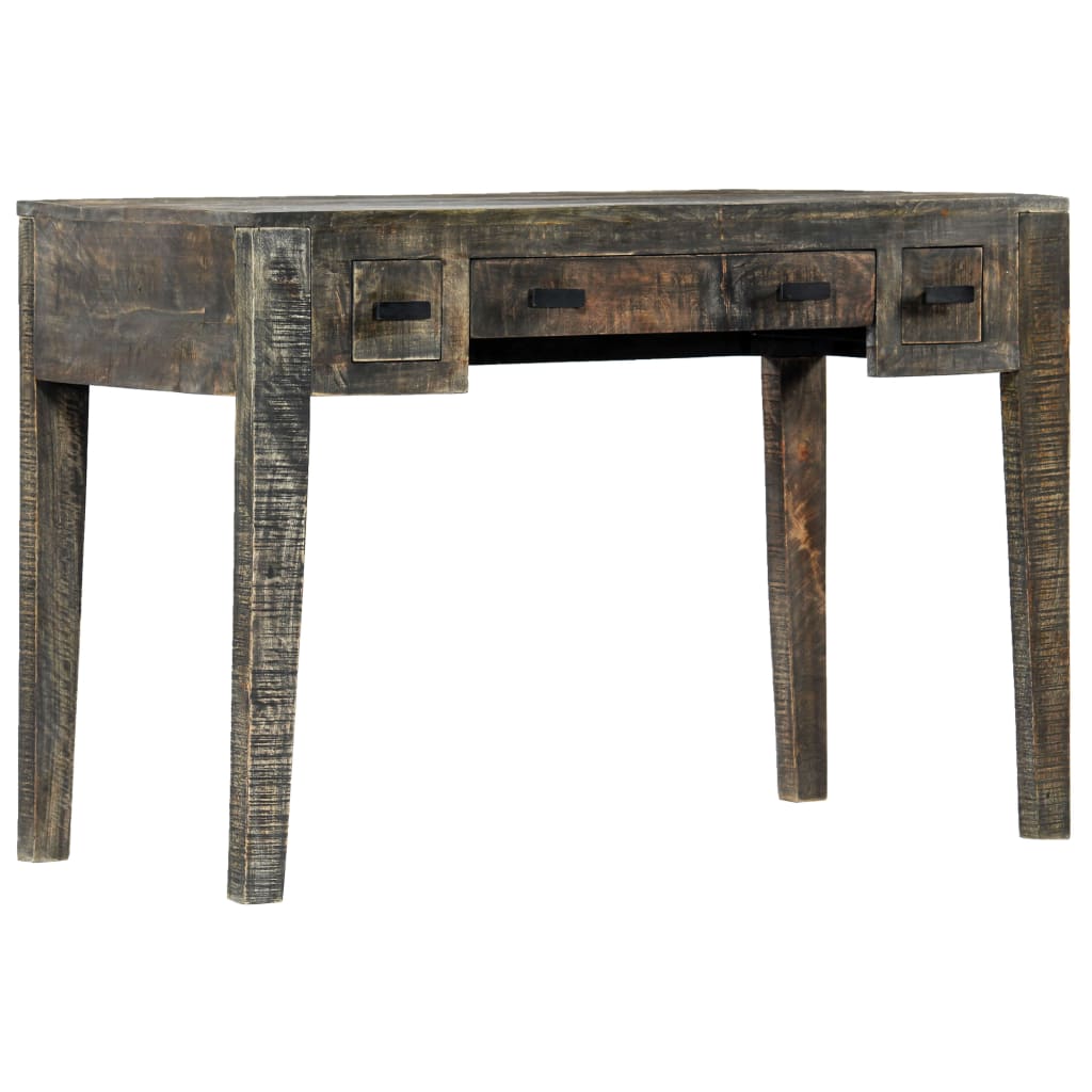 Escritorio De Madera Maciza De Mango Negro 110X50X75 Cm