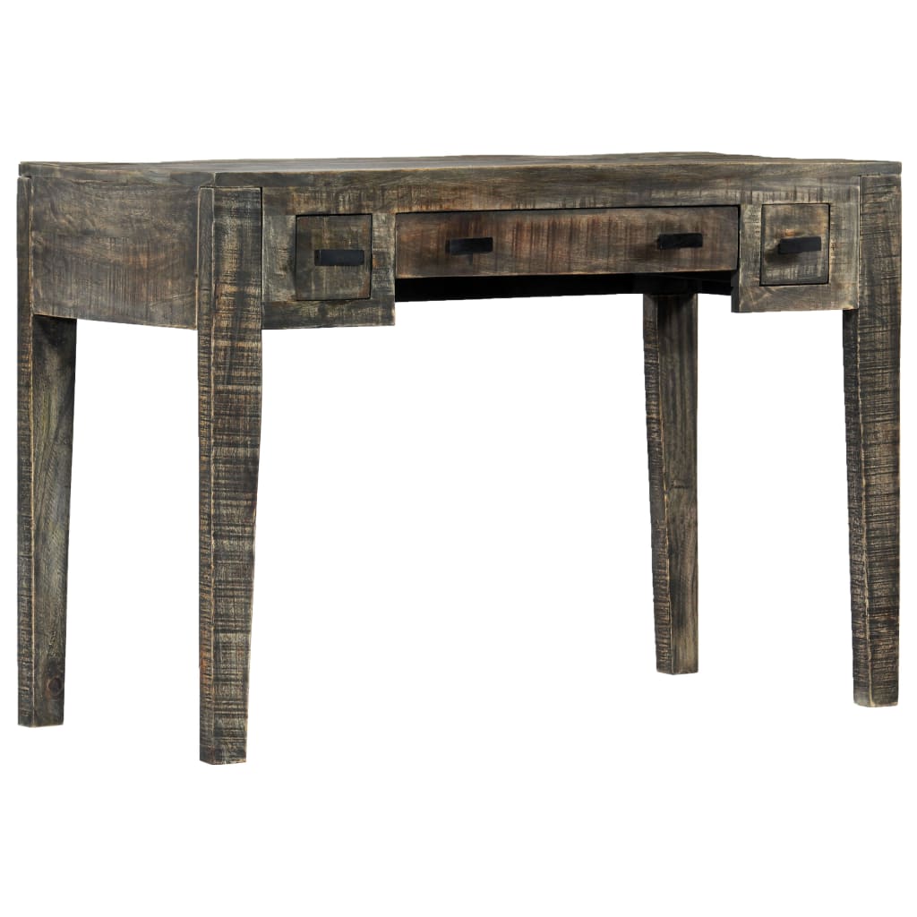 Escritorio De Madera Maciza De Mango Negro 110X50X75 Cm