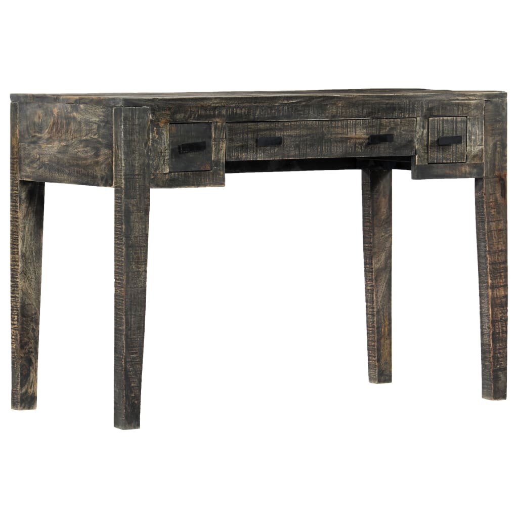 Escritorio De Madera Maciza De Mango Negro 110X50X75 Cm