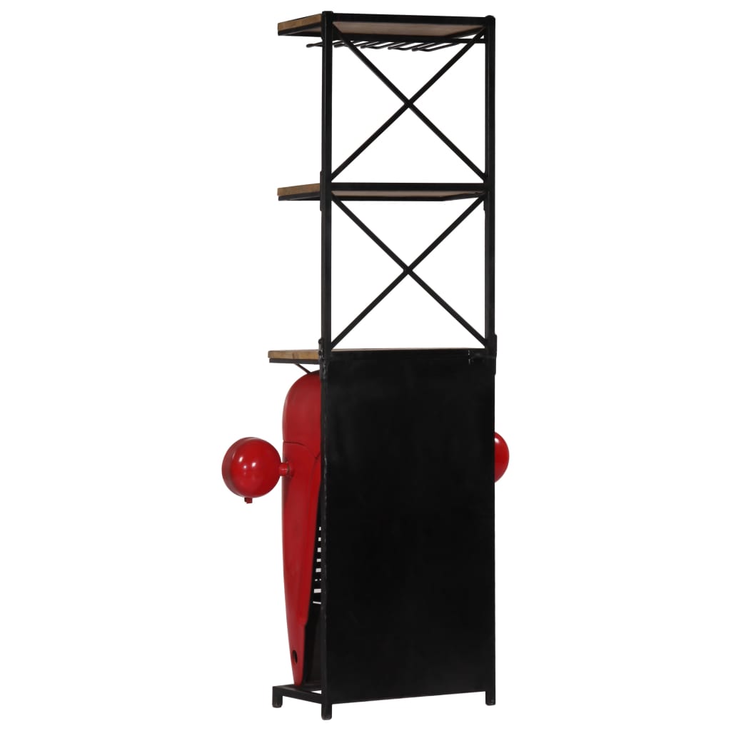 Botellero Forma De Tractor Madera Maciza De Mango 49X31X172 Cm