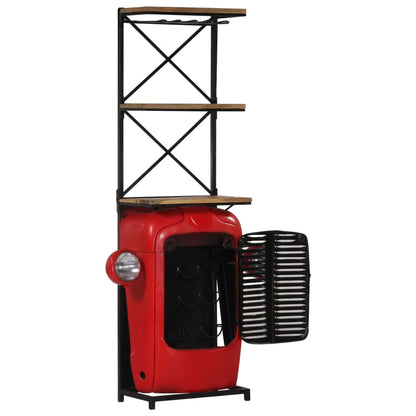Botellero Forma De Tractor Madera Maciza De Mango 49X31X172 Cm