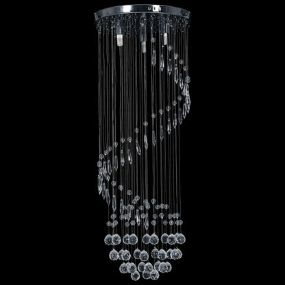 Lámpara De Techo Con Cuentas De Cristal Plateado En Espiral G9