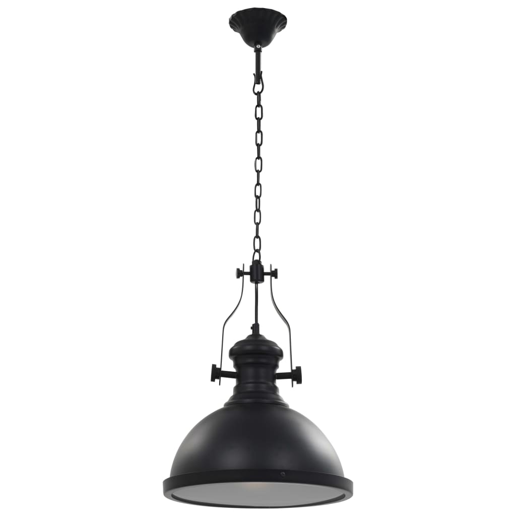 Lámpara De Techo Redonda Negra E27